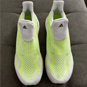 Adidas Lime Green and White Slip-On Shoes